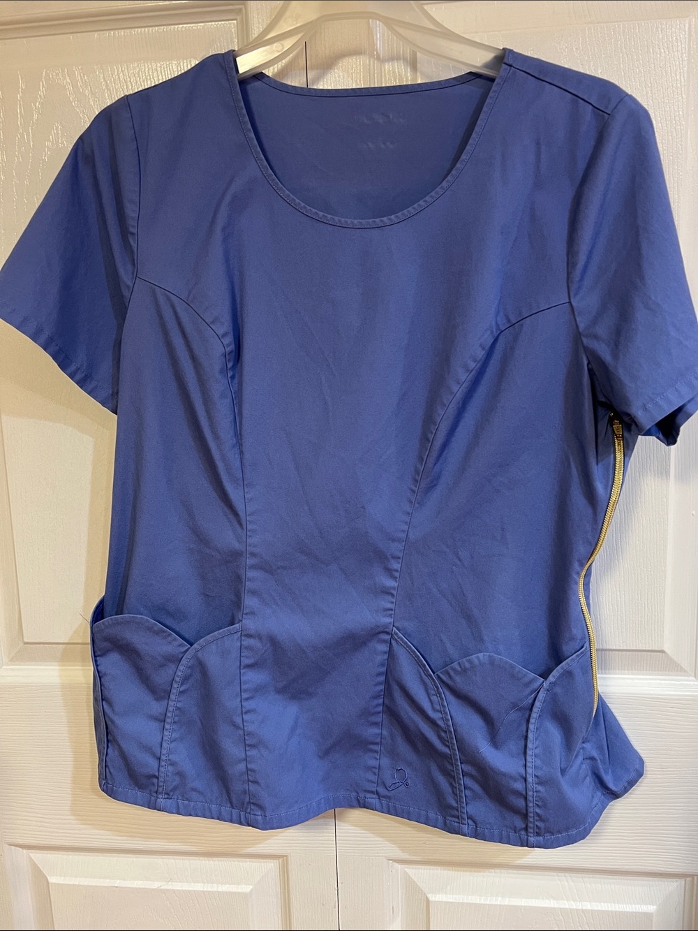 Jaanuu Women's Ceil Blue Scoop-Neck Scrub Top